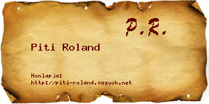 Piti Roland névjegykártya